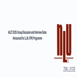 AILET 2025 Group Discussion and Interview Dates Announced for LL M IPR Programme